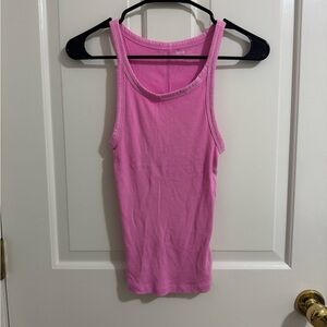 Aerie Pink Fitted Tank Top with Racerback